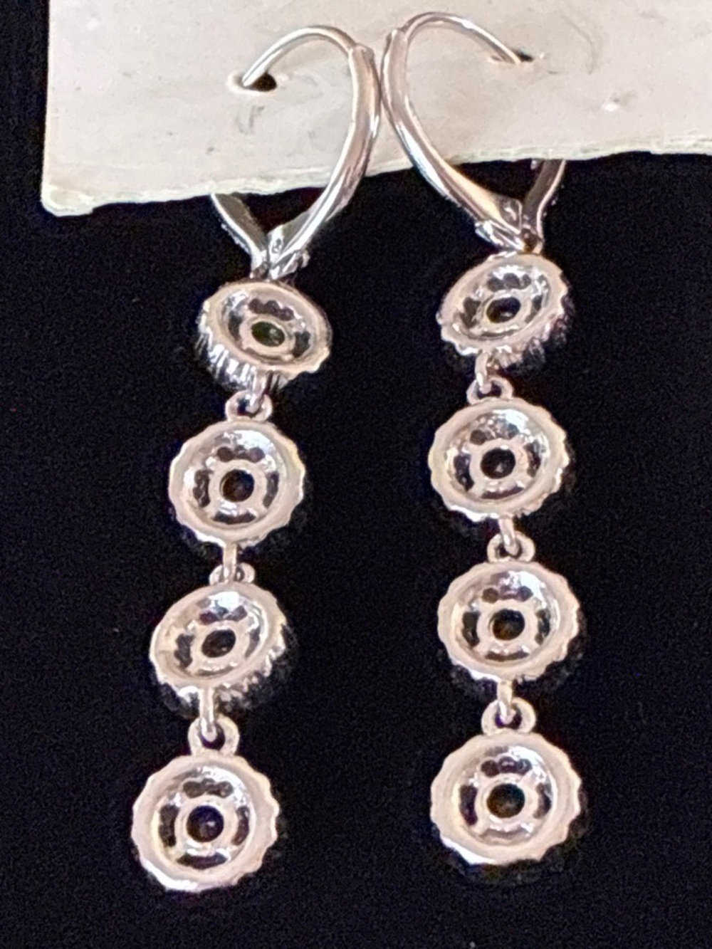 Silver-Tone Yellow Crystal Drop Earrings - Women Jewelry - Picture 3 of 4